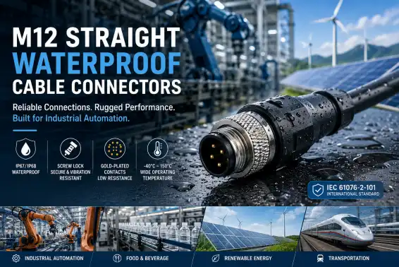 Best M12 straight waterproof cable connectors for industrial automation